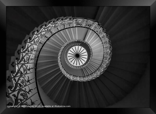 Spiral Staircase Framed Print by Rick Lindley