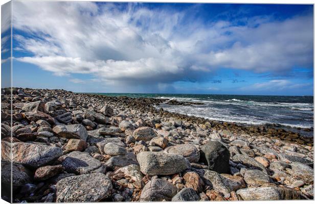 North Uist Rocky Beach Canvas Print by Andy Anderson