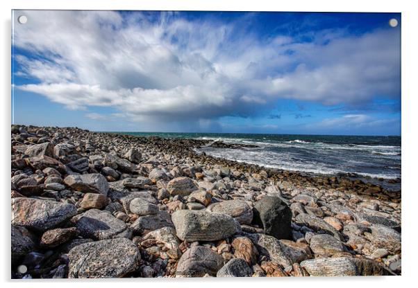 North Uist Rocky Beach Acrylic by Andy Anderson