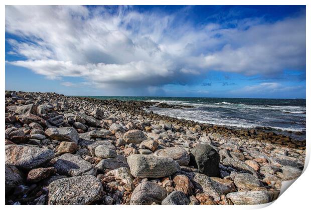 North Uist Rocky Beach Print by Andy Anderson