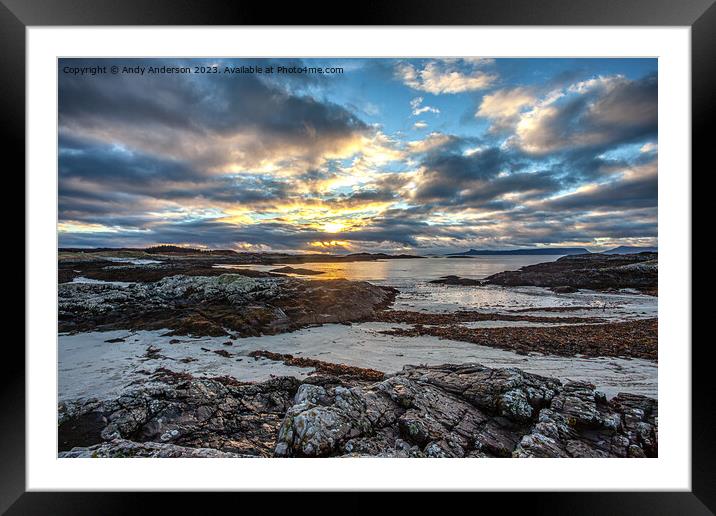West Highland Coastal Sunset Framed Mounted Print by Andy Anderson