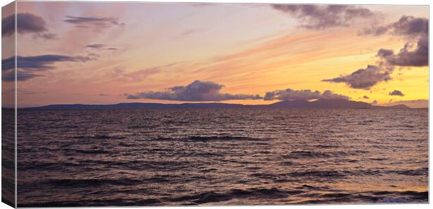 Isle of Arran sunset, a Prestwick view Canvas Print by Allan Durward Photography