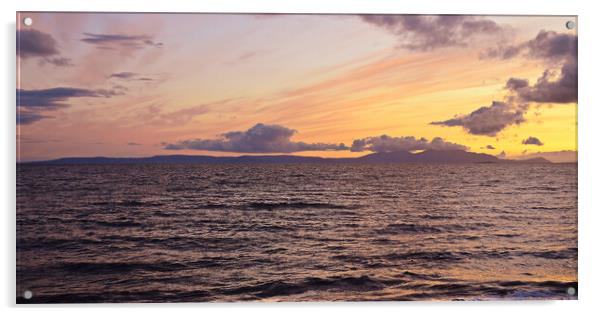 Isle of Arran sunset, a Prestwick view Acrylic by Allan Durward Photography