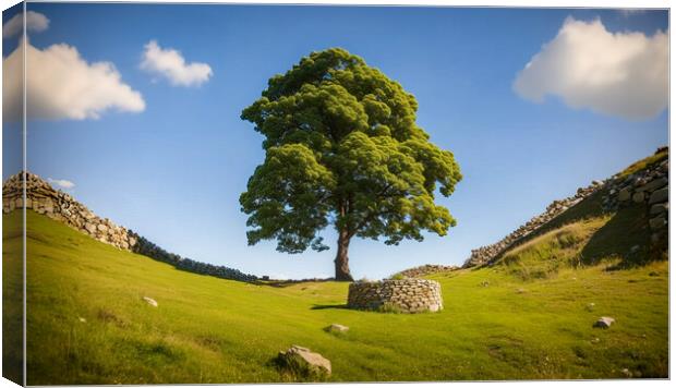 The famous sycamore gap Canvas Print by Guido Parmiggiani
