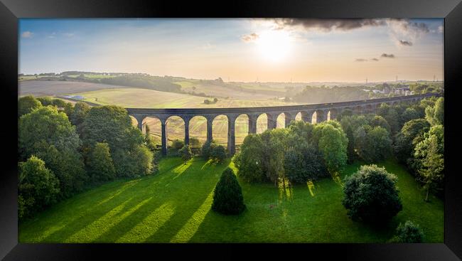 Penistone Viaduct Panorama Framed Print by Apollo Aerial Photography