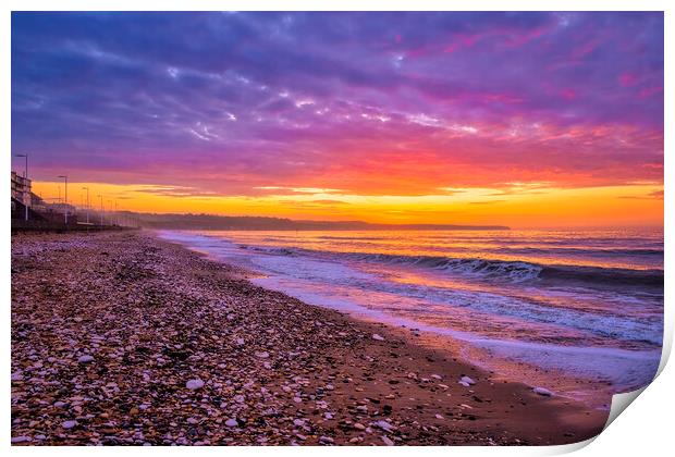 Bridlington North Beach Sunrise Print by Tim Hill