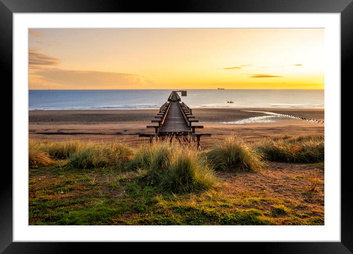 Steetley Pier Sunrise Framed Mounted Print by Steve Smith