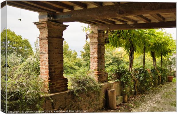 Architecture and Gardens in Citerna - Umbria - Italy 1 Canvas Print by Jenny Rainbow