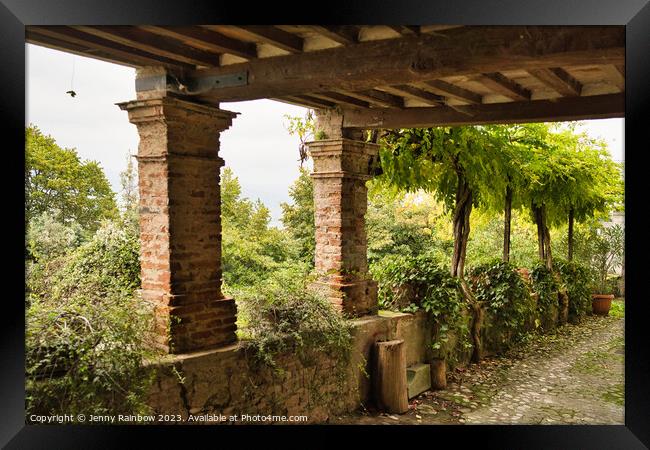 Architecture and Gardens in Citerna - Umbria - Italy 1 Framed Print by Jenny Rainbow