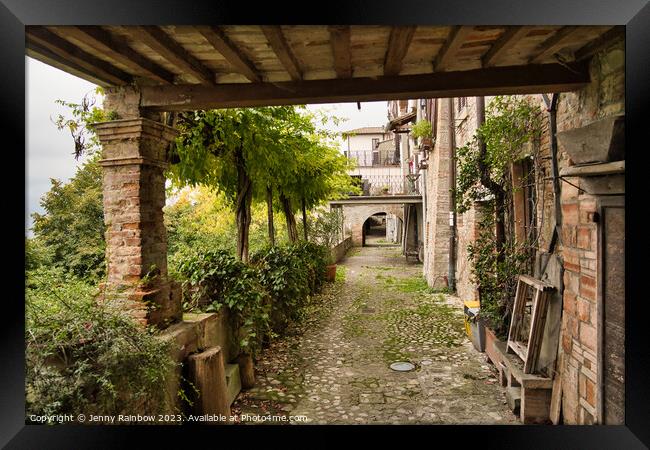 Architecture and Gardens in Citerna - Umbria - Italy Framed Print by Jenny Rainbow