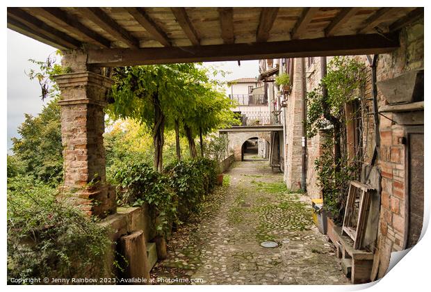 Architecture and Gardens in Citerna - Umbria - Italy Print by Jenny Rainbow