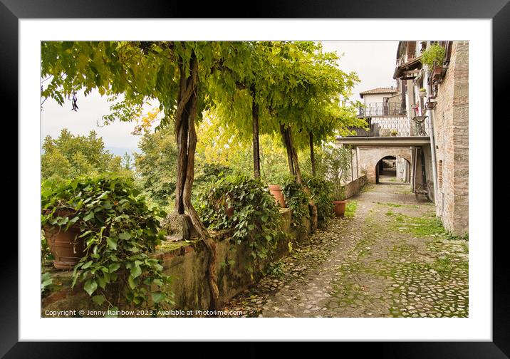 Architecture and Gardens in Citerna - Umbria - Italy 2 Framed Mounted Print by Jenny Rainbow