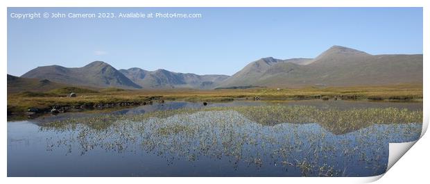 Lochan Na Stainge and the Black Mount. Print by John Cameron
