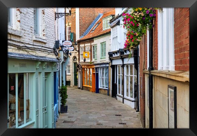 Grape Lane Whitby Framed Print by Steve Smith