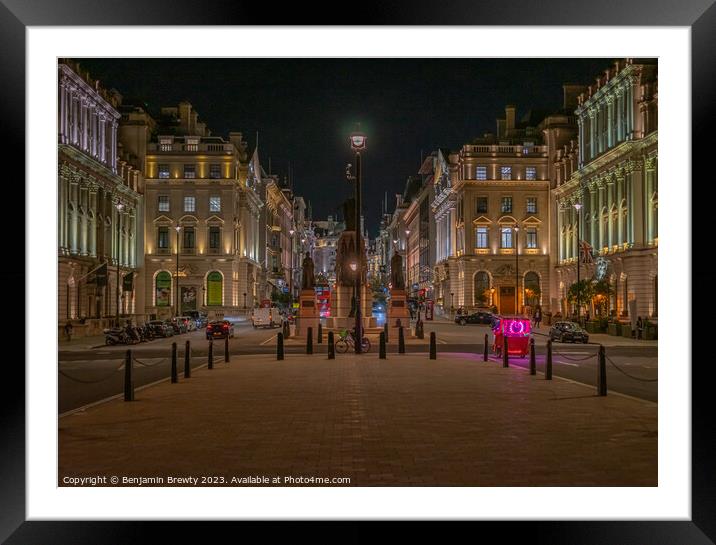 Waterloo Place / Pall Mall Framed Mounted Print by Benjamin Brewty