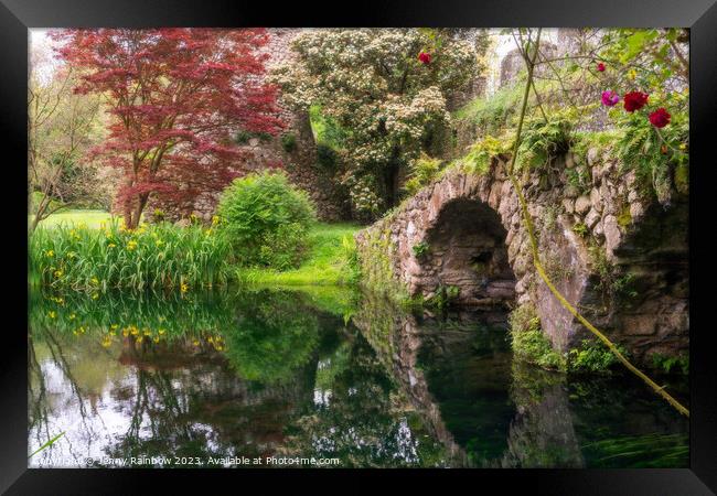 Italian Gardens - Romantic Garden of Ninfa 1 Framed Print by Jenny Rainbow