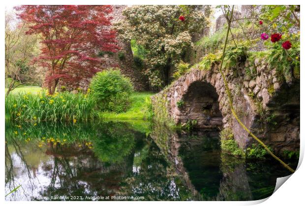 Italian Gardens - Romantic Garden of Ninfa 1 Print by Jenny Rainbow