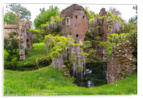 Italian Gardens - Romantic Garden of Ninfa 3  Acrylic by Jenny Rainbow