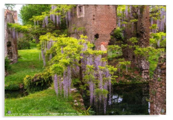 Italian Gardens - Romantic Garden of Ninfa 4 Acrylic by Jenny Rainbow