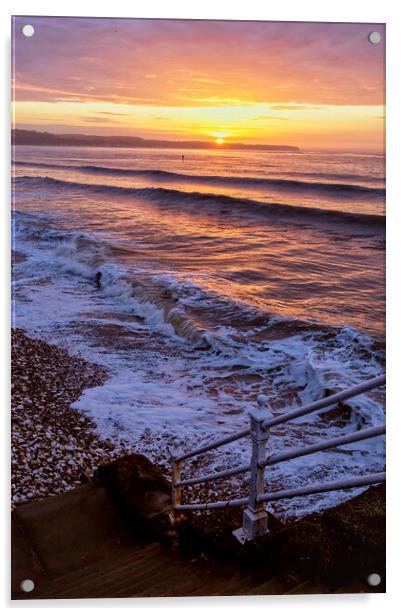 Bridlington North Beach Sunrise Acrylic by Tim Hill