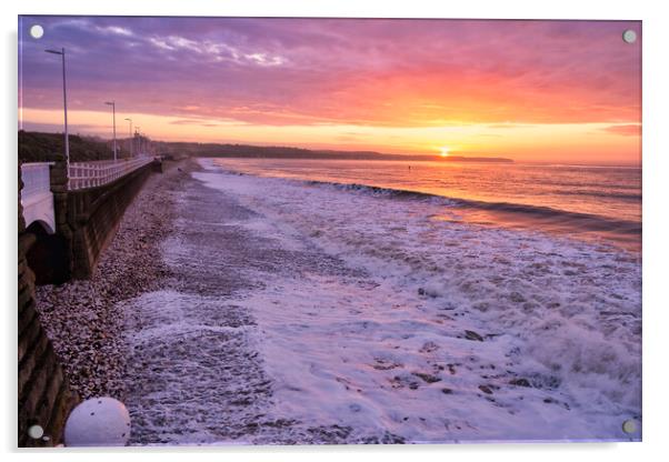 Bridlington North Beach Sunrise Acrylic by Tim Hill