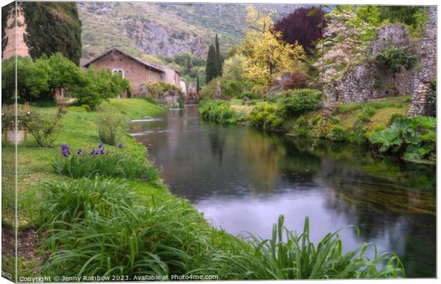 Italian Gardens - Romantic Garden of Ninfa 10 Canvas Print by Jenny Rainbow