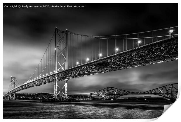 Scotland Road and Rail Bridges Print by Andy Anderson