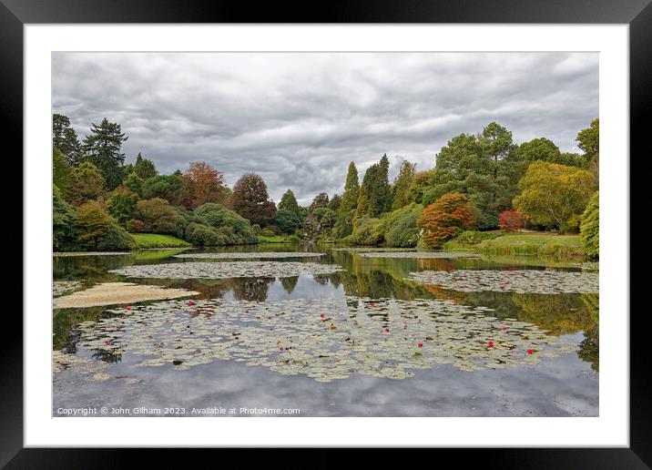 The Lake at Sheffield Park Sussex Framed Mounted Print by John Gilham