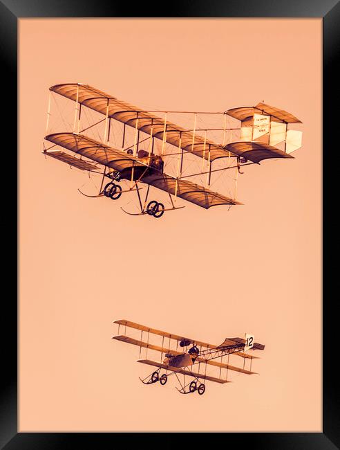 Bristol Boxkite and Avro Triplane Framed Print by Kevin Howchin
