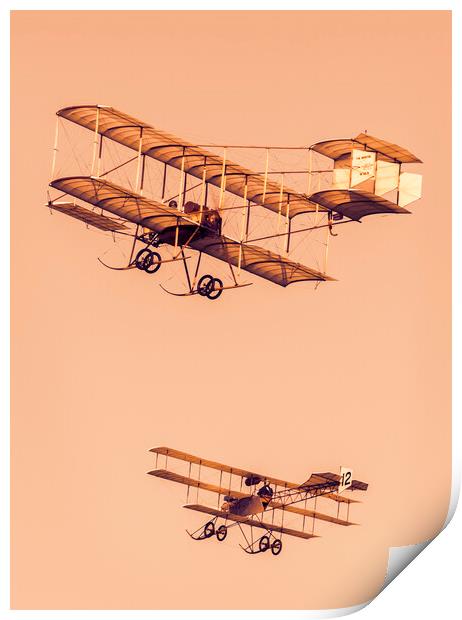 Bristol Boxkite and Avro Triplane Print by Kevin Howchin