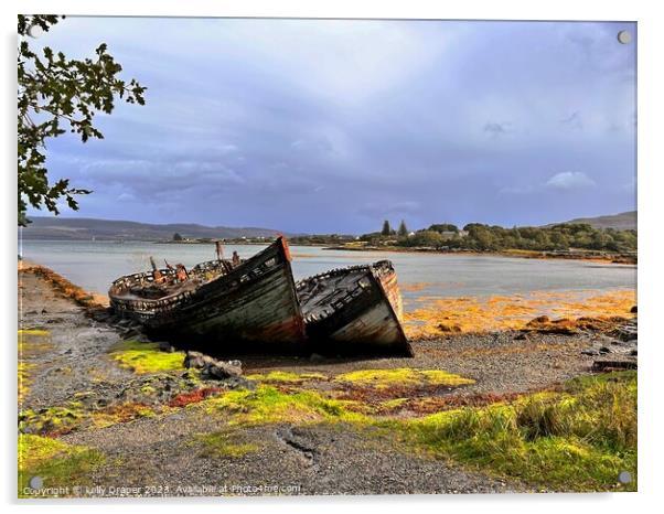 Isle of Mull fishing Boats Acrylic by kelly Draper