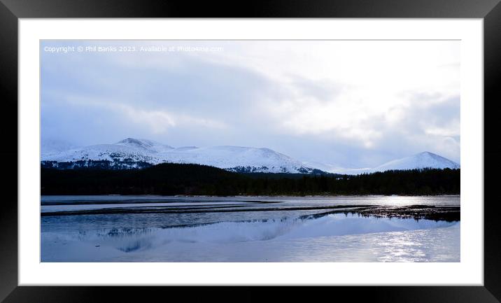 Loch Morlich ice reflections Framed Mounted Print by Phil Banks