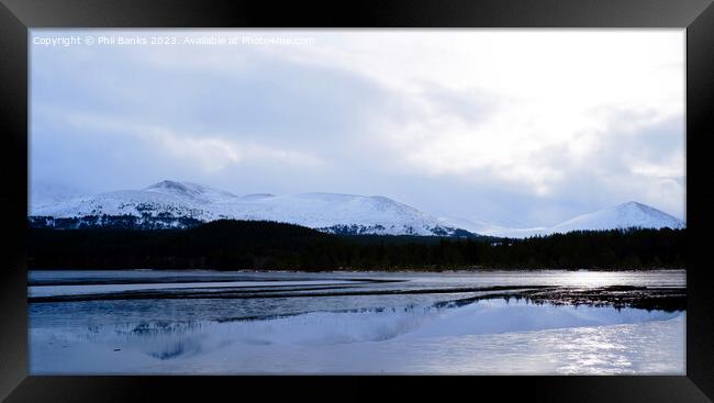 Loch Morlich ice reflections Framed Print by Phil Banks