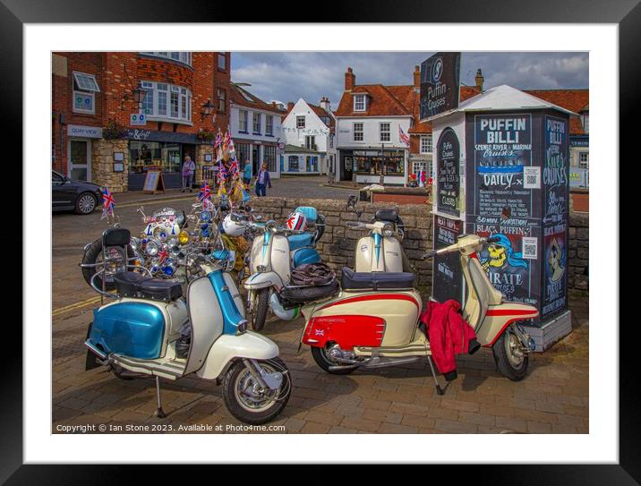 Lymington scooters  Framed Mounted Print by Ian Stone