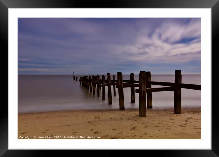 Corton Beach Colour Edition  Framed Mounted Print by James Allen