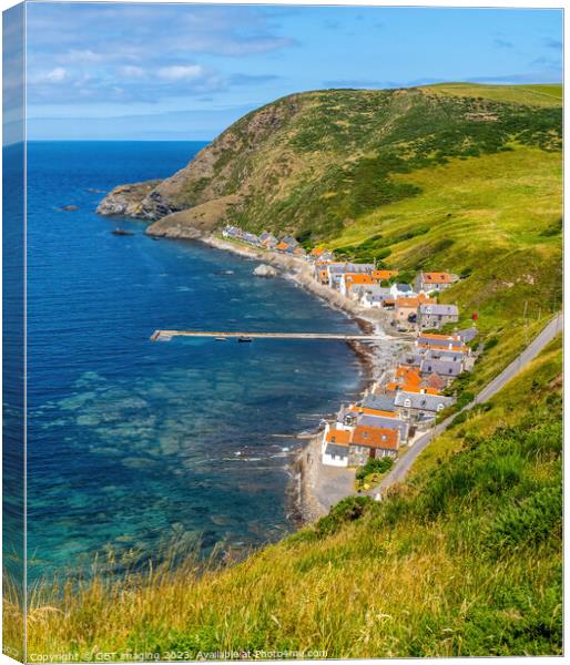 Crovie North East Scotland Historic Fishing Village Cottages Aberdeenshire  Canvas Print by OBT imaging