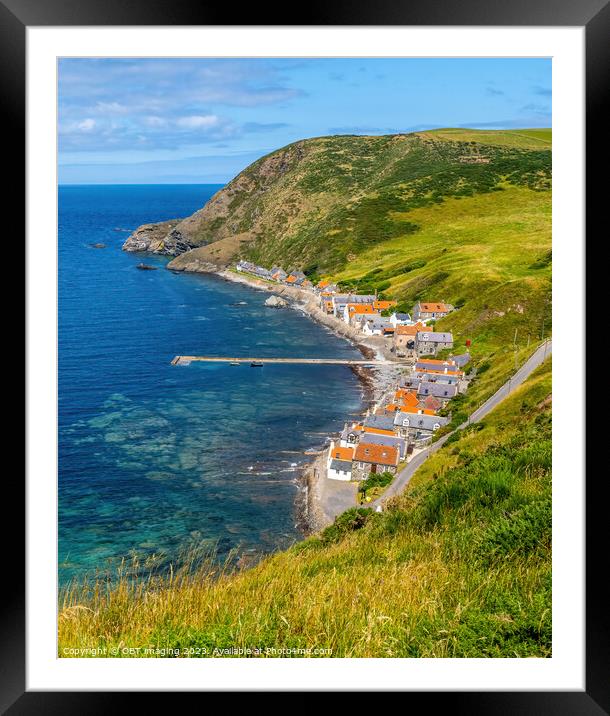 Crovie North East Scotland Historic Fishing Village Cottages Aberdeenshire  Framed Mounted Print by OBT imaging