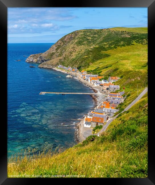 Crovie North East Scotland Historic Fishing Village Cottages Aberdeenshire  Framed Print by OBT imaging