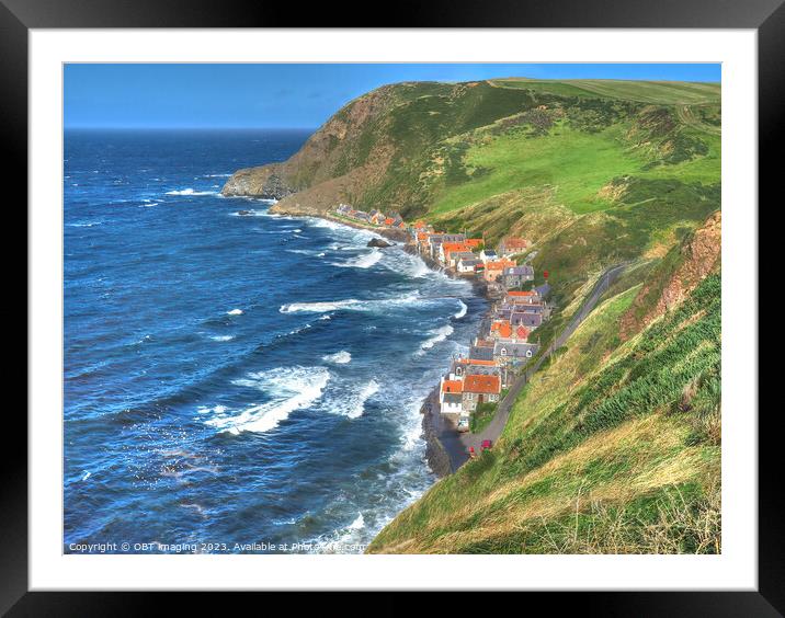 Crovie North East Scotland Historic Fishing Village Cottages Aberdeenshire  Framed Mounted Print by OBT imaging