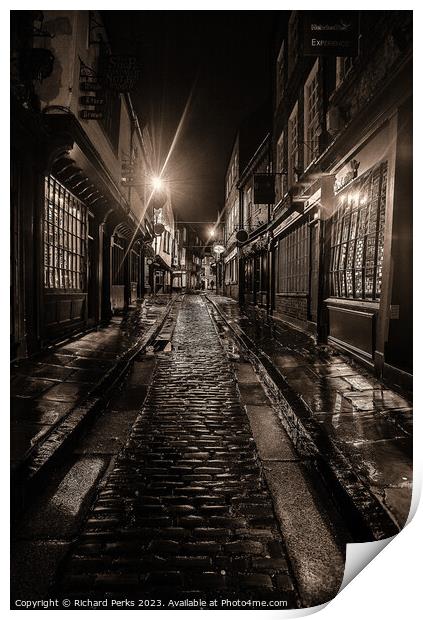 Rainy Nights in The Shambles Print by Richard Perks