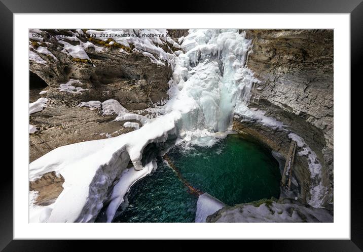 Frozen Falls at Johnson Creek, Alberta Framed Mounted Print by rawshutterbug 