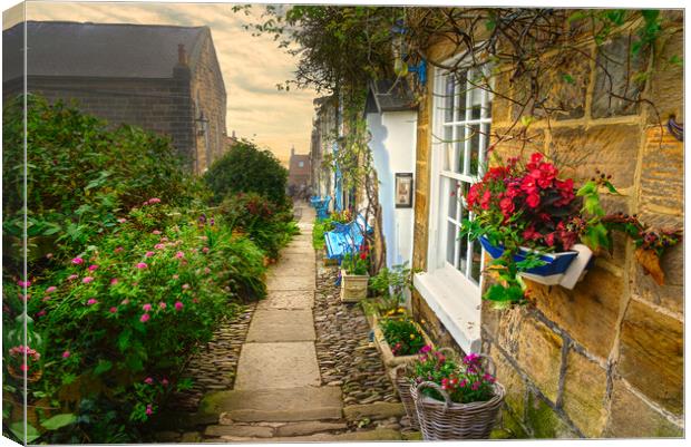 Robin Hoods Bay Holiday Cottages Canvas Print by Alison Chambers