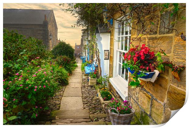 Robin Hoods Bay Holiday Cottages Print by Alison Chambers