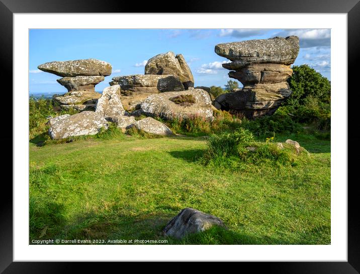 Stone Stacks Framed Mounted Print by Darrell Evans