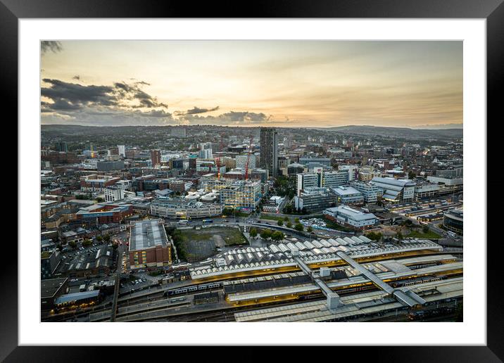 Sheffield Sunset Framed Mounted Print by Apollo Aerial Photography