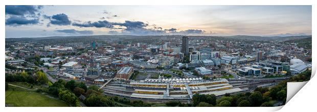 Sheffield Sunset Cityscape Print by Apollo Aerial Photography
