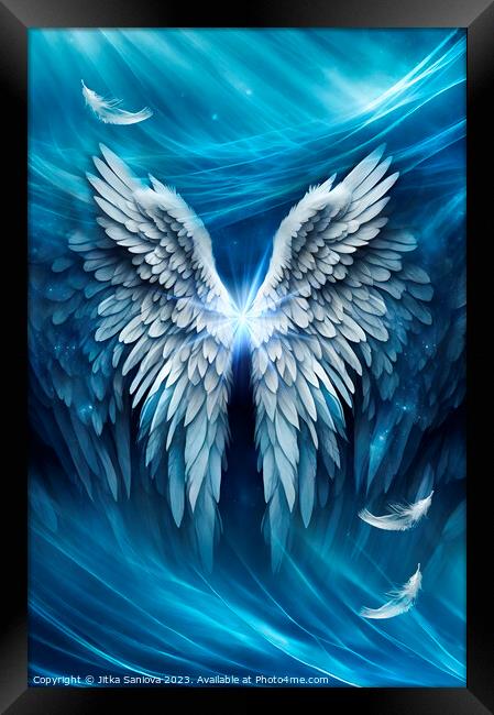 Angel wings of love  Framed Print by Jitka Saniova