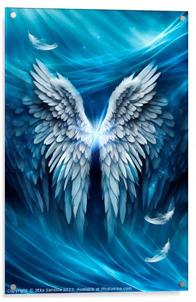 Angel wings of love  Acrylic by Jitka Saniova