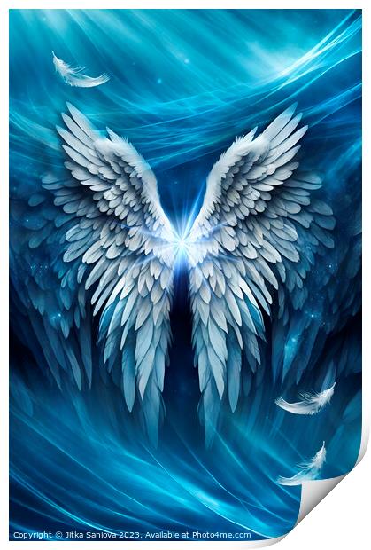 Angel wings of love  Print by Jitka Saniova