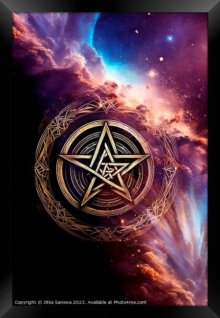 Magic pentagram  Framed Print by Jitka Saniova